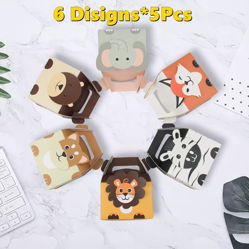 (6/30PCS) Jungle Safari Loot Box Favor Souveni Loot Box Favor Souvenir Giveaway Loot Bags