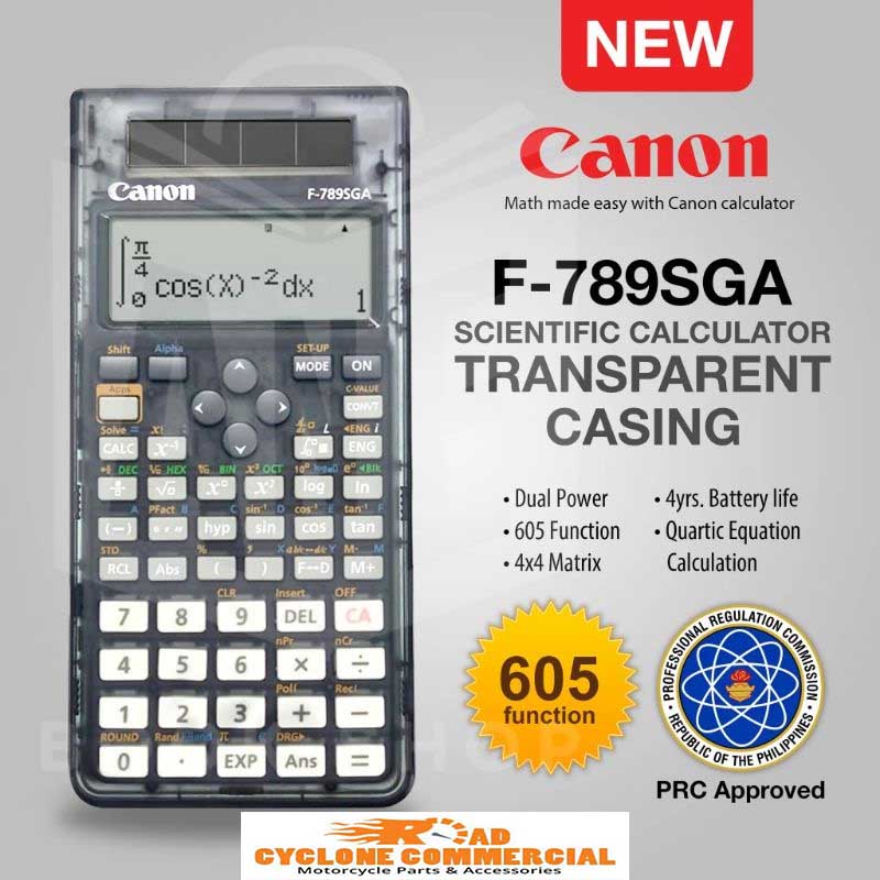 Canon F-789SGA Dual-way Textbook Display Scientific Calculator (Dual Power) Transparent