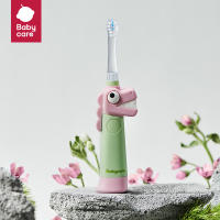 BC Babycare Battery Type Baby Sonic Electric Toothbrush with Automatic Smart LED Timer Ultra-soft Replaceable Brush Head Dinosaur Shape Waterproof Teeth Brush for Babies and Toddlers Ages 1-3 Years