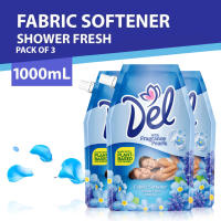 Del Shower Fresh Fabric Softener (1000 mL SUP) x3