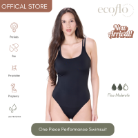 Ecoflo - One Piece Performance Swimwear Black -  Leakproof Menstrual Period Swimsuit for Women - Waterproof & Breathable Fabric