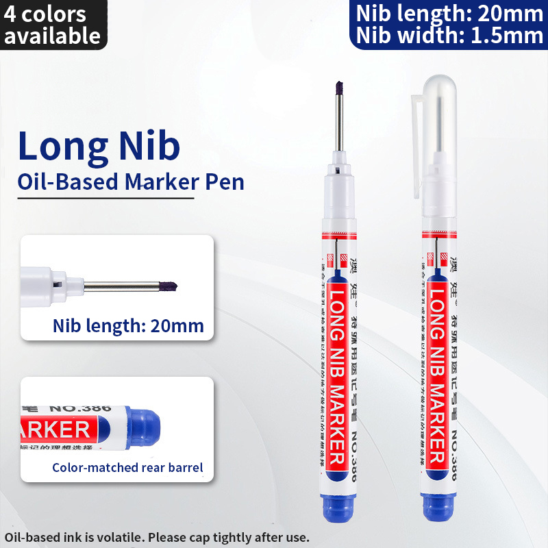 Long Nib Marker Black Blue Red White Colors Waterproof Long Last Permanent Marker Pen