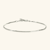 Bold Box Chain Bracelet  14k White Gold