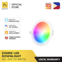 HATSY - 9 Watts / 12 Watts Zigbee Recessed LED Downlight RGB+Tunable White (2700K-6500K) Works with HATSY App Amazon Alexa Google Home and Siri Shortcuts (Zigbee Gateway Required)