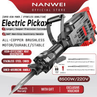 【Top One】NANWEI 8500W Jack Demolition Hammer Chipping Gun Breaker Percussion Heavy-duty Chipping gun/Electric pick Multi-function Electric hammer Household professional concrete industrial