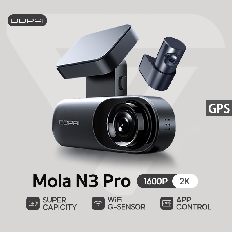 DDPAI Mola N3 Pro GPS Dash Cam 2K 1600p QHD Dual Camera GPS 24