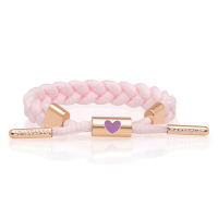 RASTACLAT Womens Braided Bracelet: I Love U Light Blush (S/M)