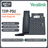 Yealink SIP T31P IP Phone 2 VoIP Accounts. 2.3-Inch Graphical Display. Dual-Port 10/100 Ethernet 802.3af PoE