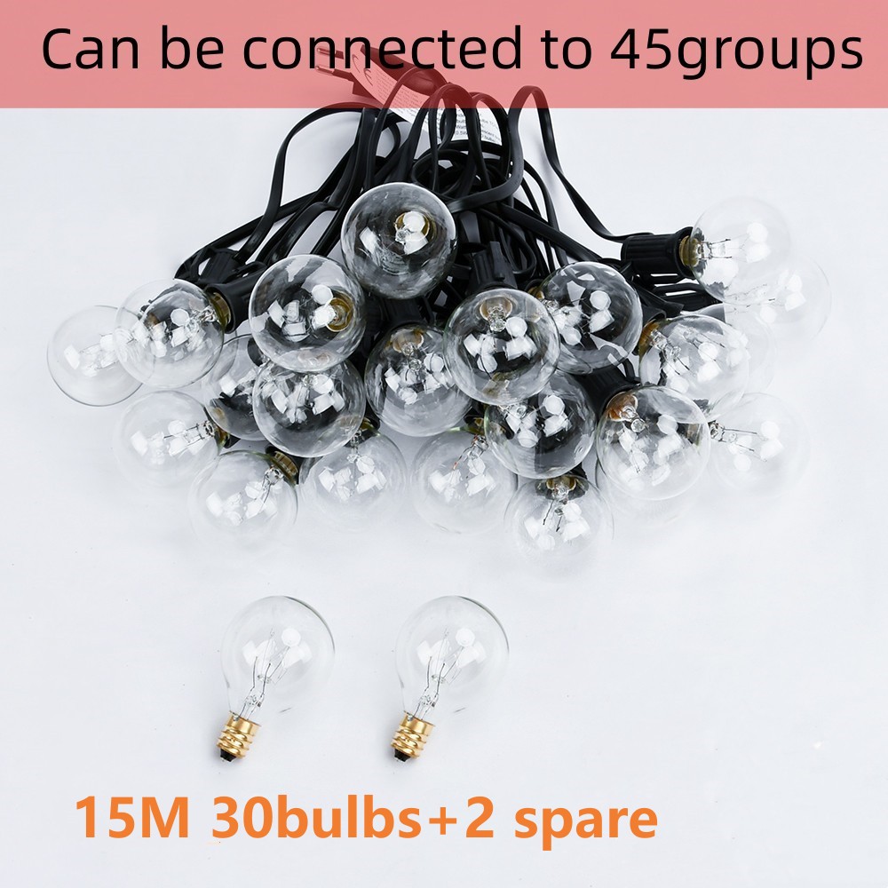 30M/15M G40 bulbs waterproof outdoor light string with Shatterproof Bulbs Heavy Duty Hanging Lights for Backyard Garden Porch Wedding Party