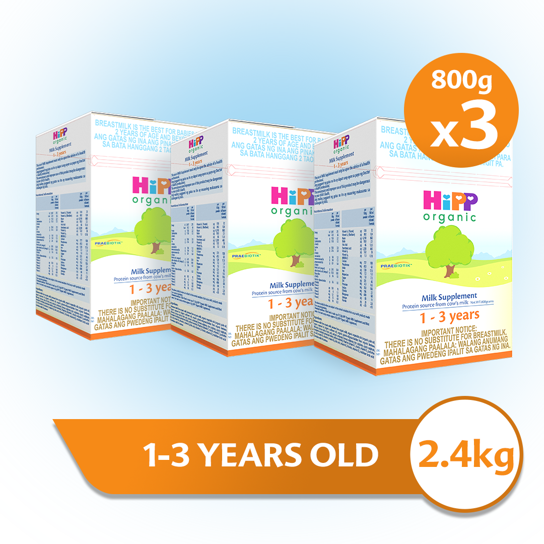 HiPP Organic Milk Supplement 1-3 Years 2.4kg (800gx3)