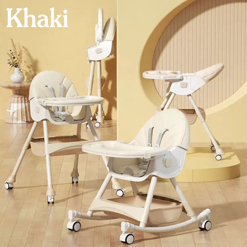 KYLEPLUS Foldable high chair for baby Adjustable Height High Chair Clean Baby High Chair Detachable plate