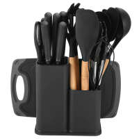 19PCS Kitchen Wares Utensils Cooking Knife Sets Silicone Kitchen Utensil Set Stainless Steel Kitchen Knife Set
