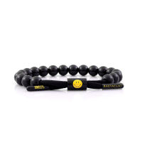 RASTACLAT Beaded Bracelet: Smiley Black (M/L)