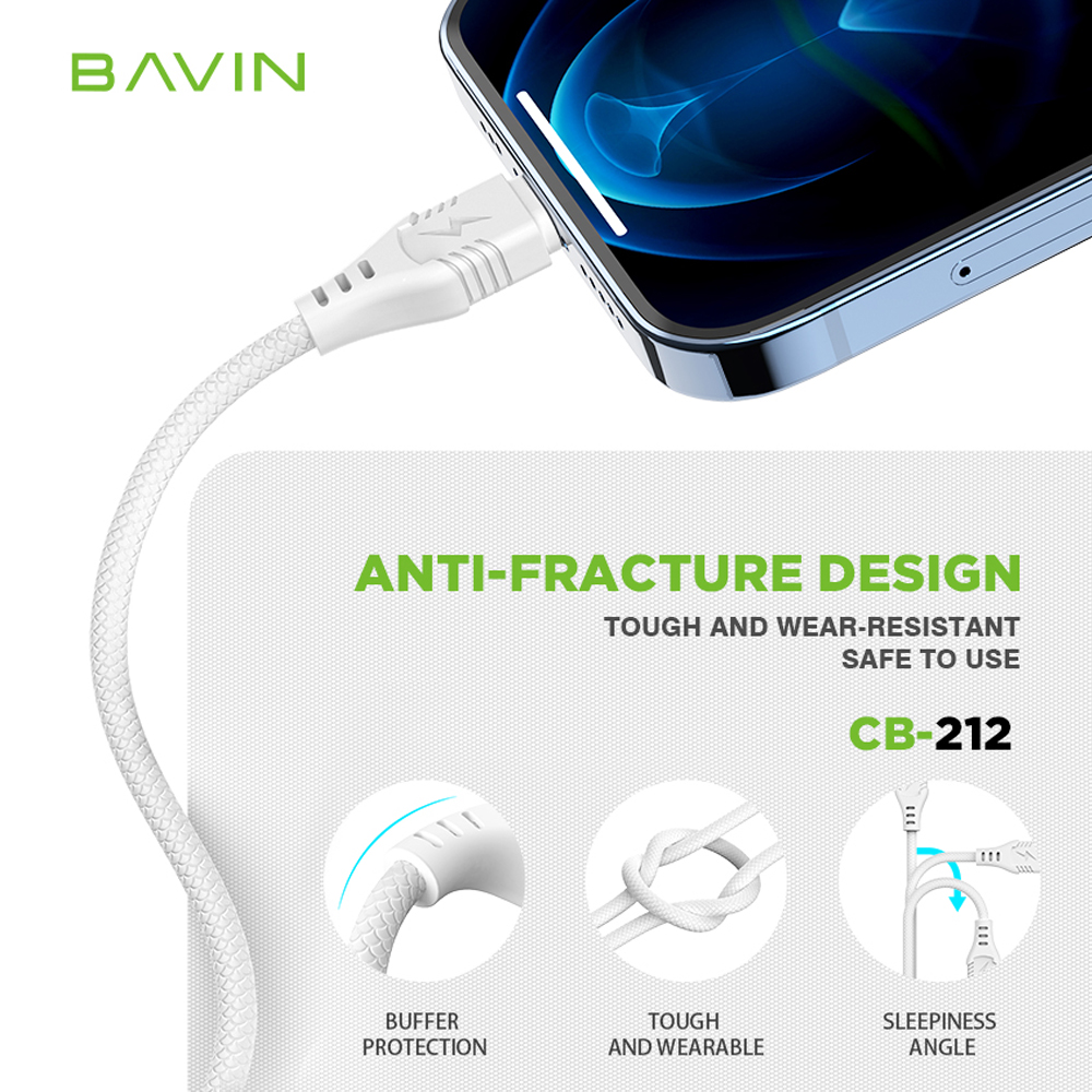 BAVIN CB212 2.4A Quick Charging 1 Meter Data Cable Support Fast Charge
