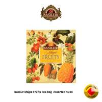 BASILUR TEA ″Magic Fruits″ Collection Assorted Black Fruit Teas (10 Tea Bags x 4) - 71560 - Summer Collection Puree Ceylon Tea With Naturals Fruits and Flavours.