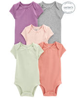 Carters 5-Pack Short-Sleeve Solid Bodysuits