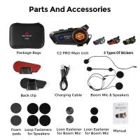GEARELEC C2 Pro Motorcycle Helmet Intercom Headset 2 Riders For Music Sharing While In Intercom