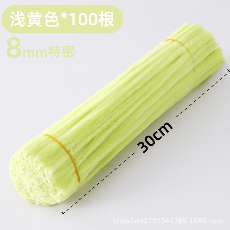 Fuzzy Wires Colored Chenille Wires 100pcs Fluffy DIY Craft Fuzzy Stems Twist Wire for Kids 8mm