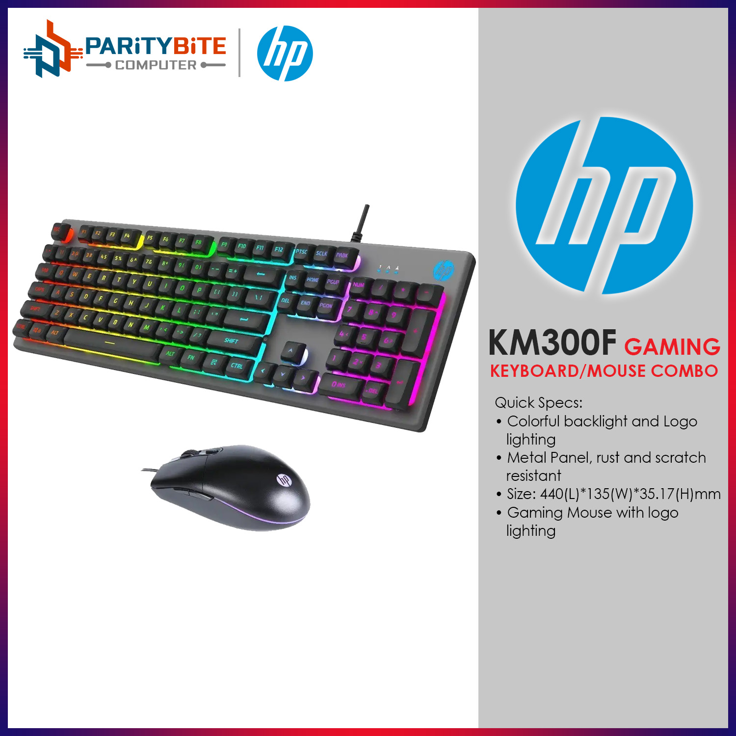 HP Combo Teclado Mouse Gaming KM300F