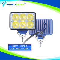 SHILIDUO LED  Spot Light 3″ 6 Bead LENS Rectangular Reflector 12V-36V 1 Set - 2PCS (SD-3360)
