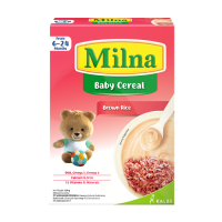 Milna Baby Cereal Brown Rice with DHA Omega 3 6 Vitamins Minerals for 6-24 Months High in Iron Calcium FR-4000009639779