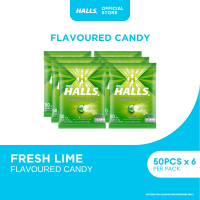 Halls Candy Fresh Lime 50 Pieces - Relieves coughs Soothes throat irritation (Set of 6)