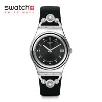 Swatch Irony Medium QUEEN″S FASHION YLS462 Black Silicone Strap Watch