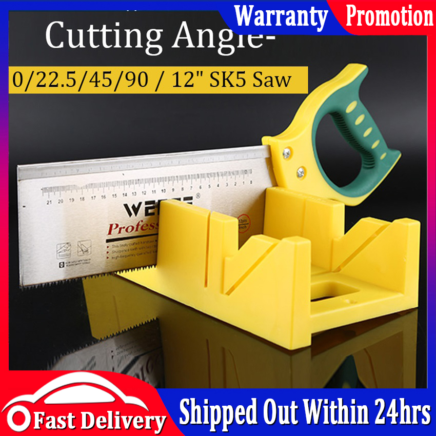 Adjustable Wood Miter Box Saw Cutting Grip Back Saw 0/22.5/45/90