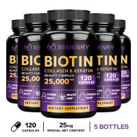 Biotin Collagen at Keratin Beauty Complex Capsules - Paglago ng Buhok Balat at Suporta sa Kuko - Unisex - 25000 MCG