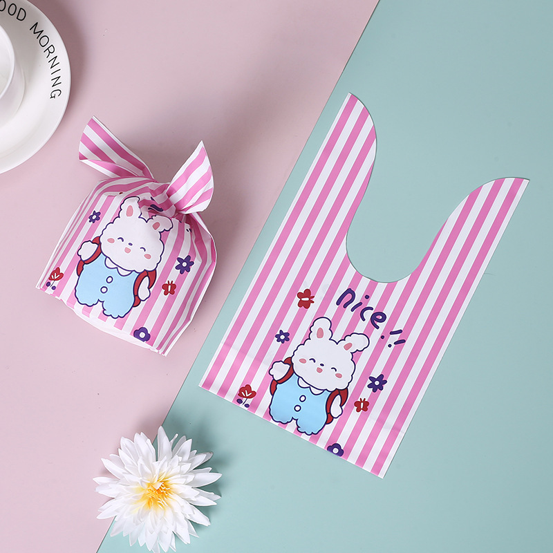 10PCS Bunny Ear Cookie Candy Loot Bag Giveaway Plastic bags souvenir gift bags