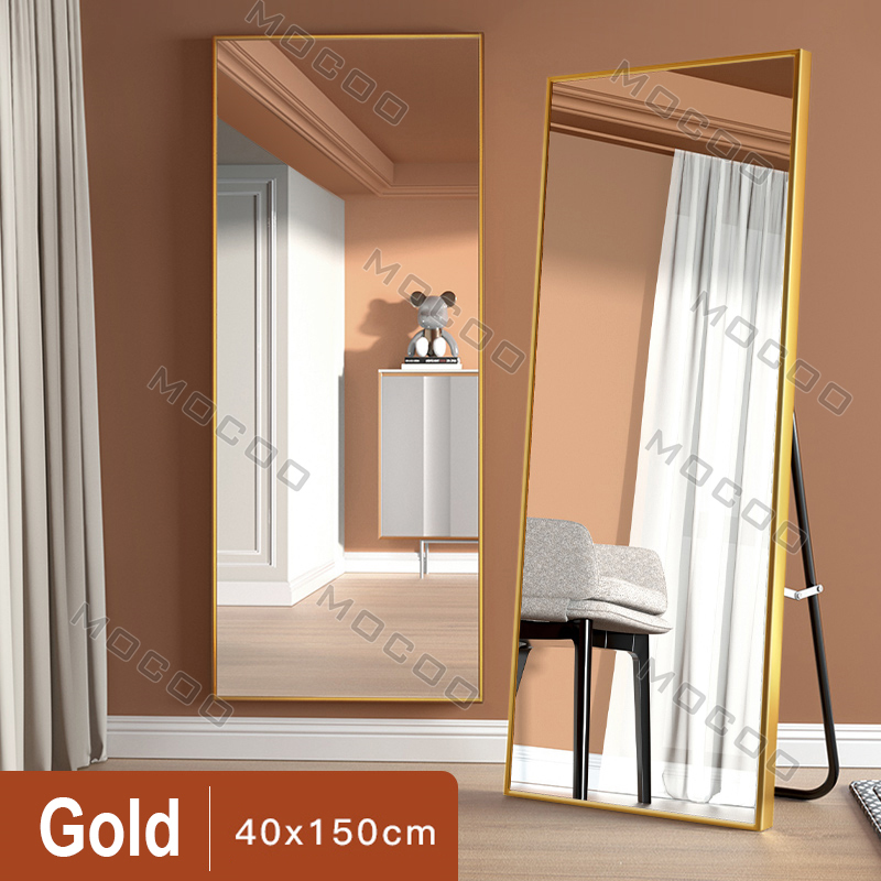 HD Mirror 160*60CM HD Whole Body Stand Mirror Floor/Wall Mount Dual Use Vertical Arch Full Body Mirror Metal Frame Full-Length Mirror Explosion-proof Nordic for Bedroom Living Room
