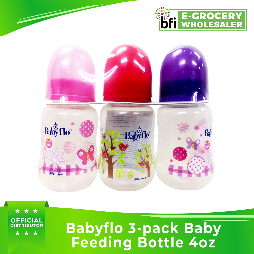 BFI Babyflo 3-pack Baby Feeding Bottle 4oz
