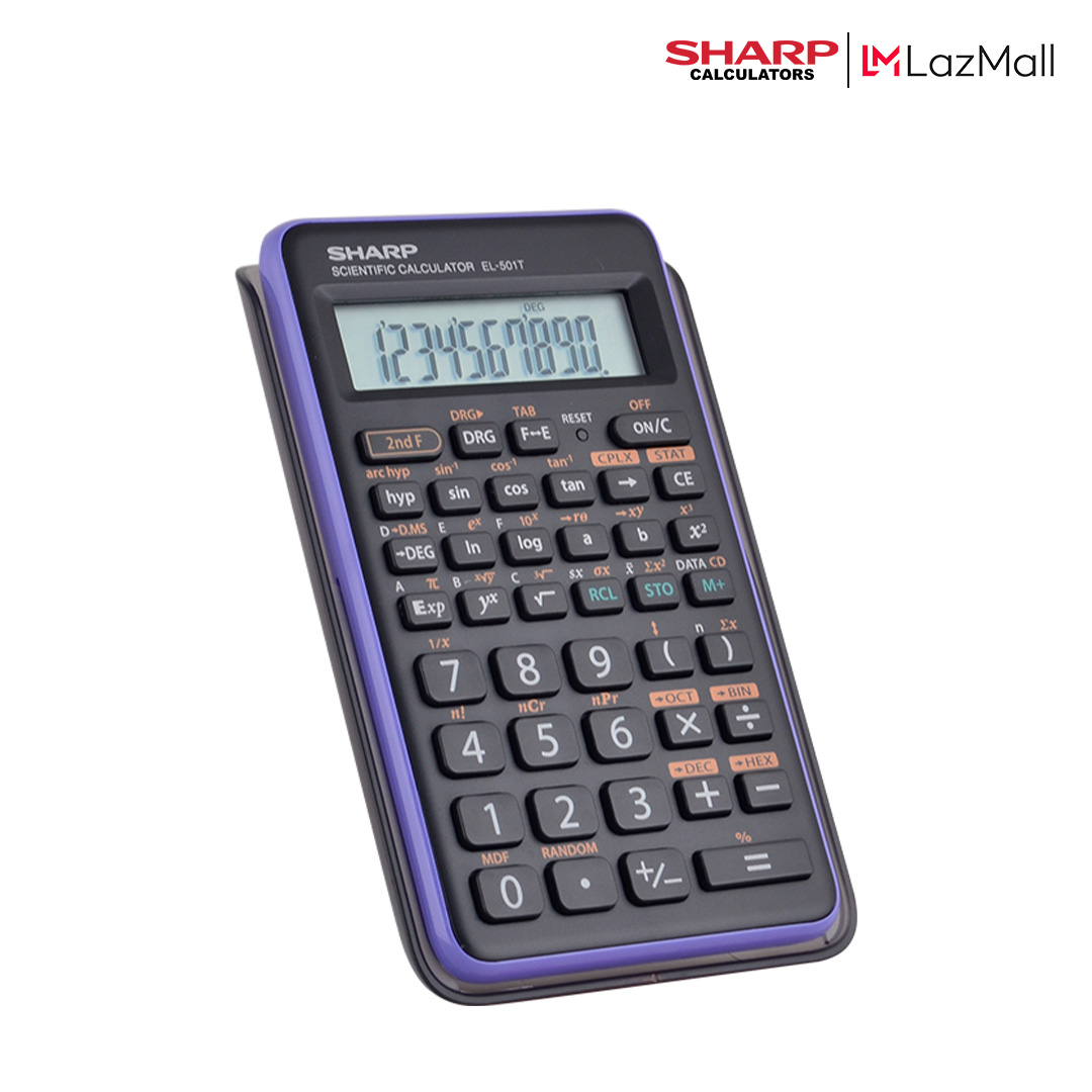 Sharp Scientific Calculator EL-501T for Students –Small size Compact Battery-Operated with Hard Cover
