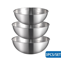 3Pcs/Set Mixing Bowl for Baking Korean 304 Stainless Steel Bowl Multifunctional Fruit Salad Bowl