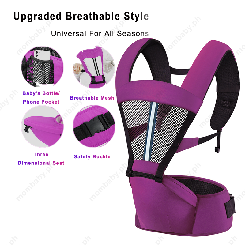 3 In 1 Baby Carrier With Hipseat Detachable Hip Seat Carrier For Baby Comfortable Breathable Baby Carrier 0 To 12 Months