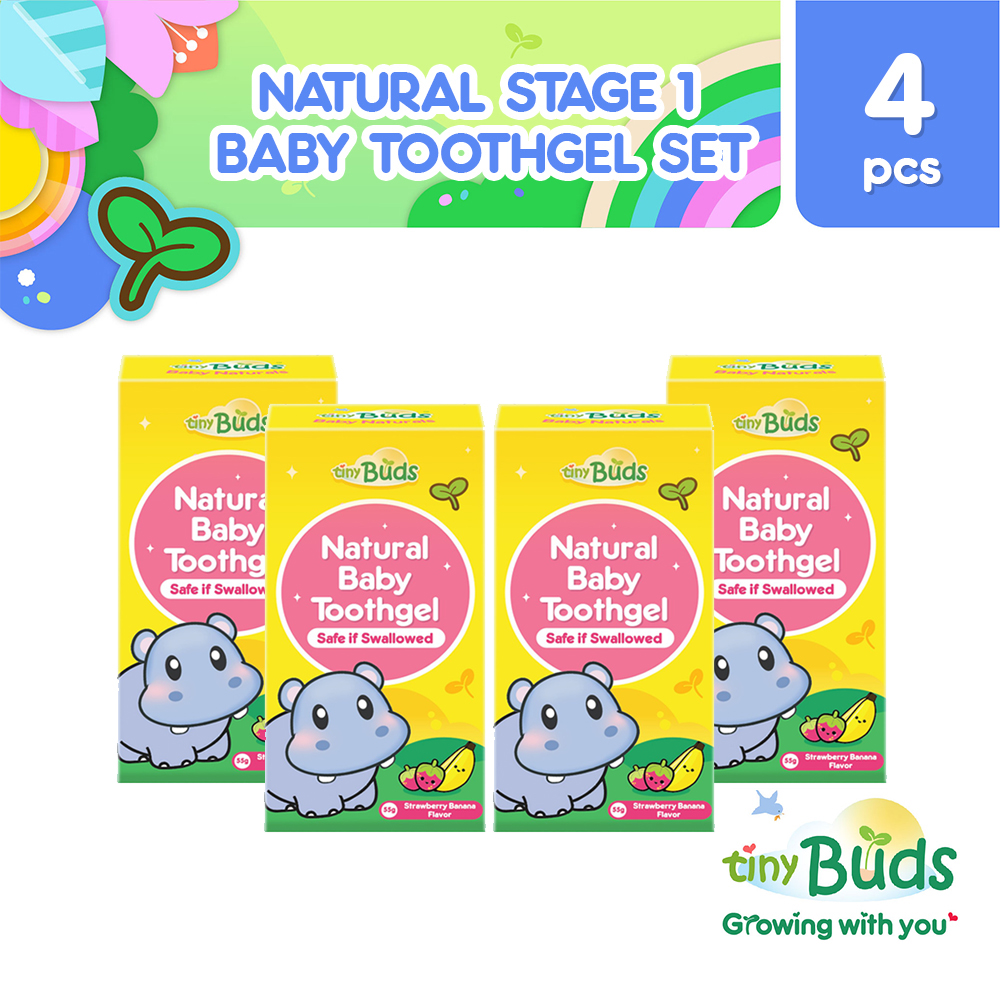 Tiny Buds Kiddie Toothgel Stage 1 Set of 4 - Strawberry Banana Flavor