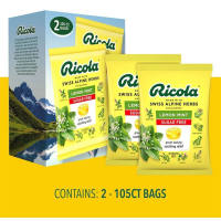 Ricola Sugar Free Lemon Mint Herb Throat Drops 105 Drops 2 ct