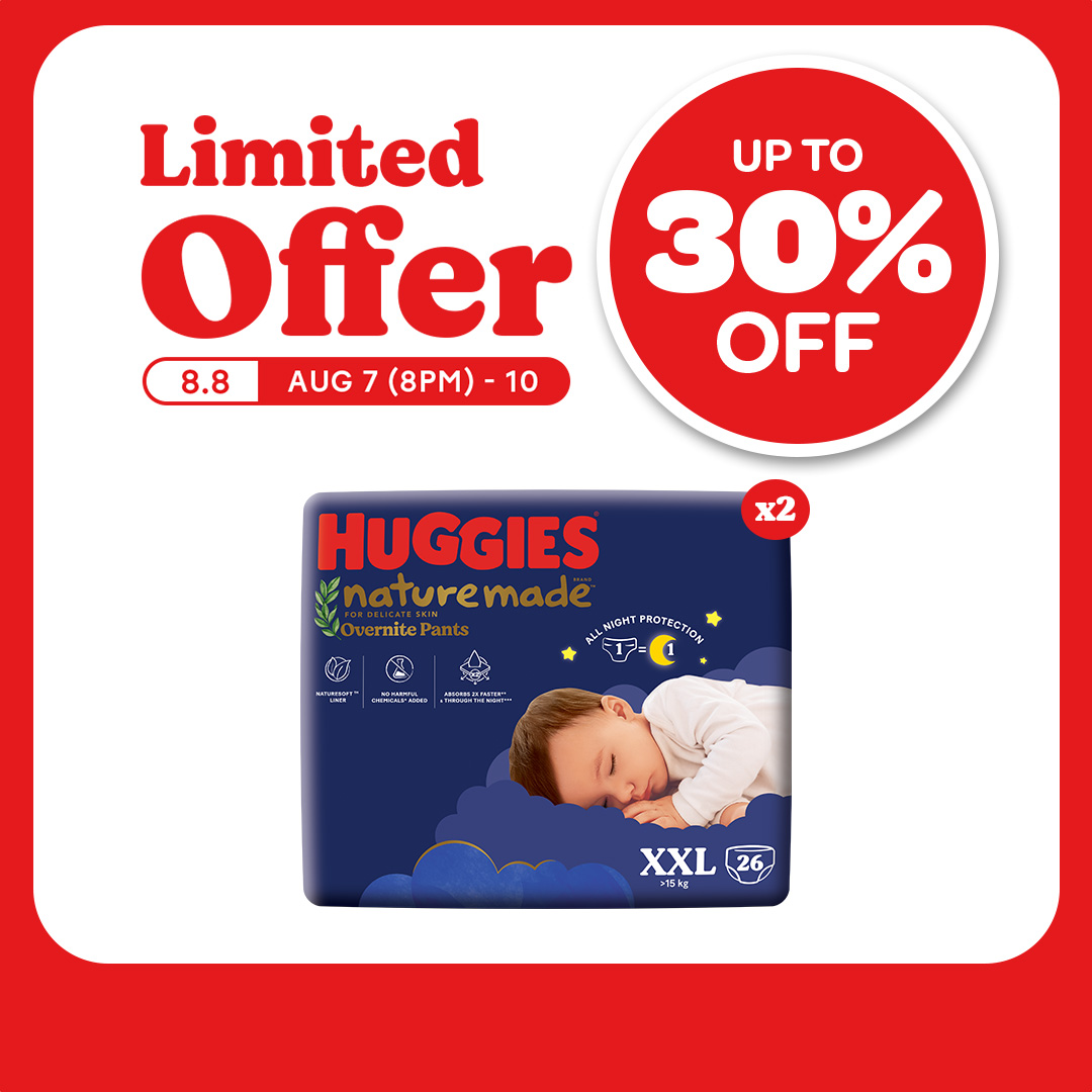 Huggies Naturemade Overnite XXL - 26 pcs x 2 packs (52 pcs)