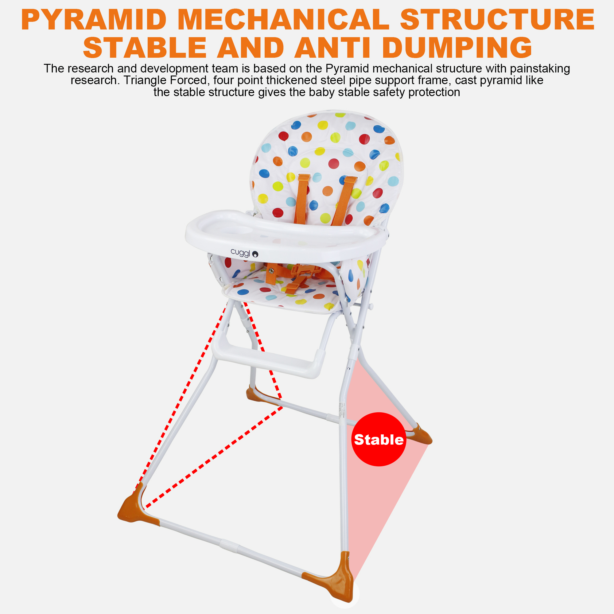 Best Baby CUGGL Adjustable High Chair Baby High Chair Feeding Chair