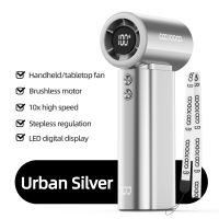 GOOJODOQ GFS007 Mini Fan High Speed ​​Portable Handheld Fan Pocket Fan 10x Enhanced Wind Power LED Display Turbo Fan Outdoor Sports