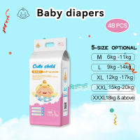 Cute Child Baby Night Diapers Pants 48Pcs Bundle M-3XL Pull-up Pants Baby Diapers All Size M L XL XXL XXXL Free Shipping