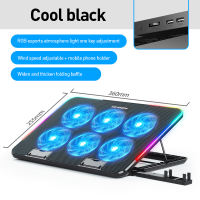 6 Fans Laptop Cooler 9″-17″ Lighting Adjustable Foldable Laptop Cooler Pad Cooler Pad 9″-17″ LED Light Fan Adjustable Height Laptop Cooling Pad For Laptop Cooling Led Light