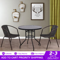 Coospro Black Color Outdoor Furniture Garden Set Outside Table and Chairs for Balcony&Terrace