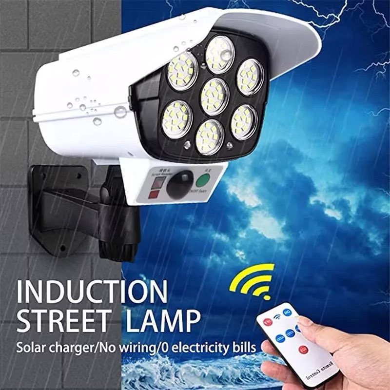 77Led Solar Light Motion Sensor Security Dummy Camera Wireless Outdoor Fake CCTV Power Light