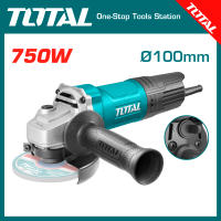 TOTAL Electric Angle Grinder 750W | 4″/100mm | M10 | 12000rpm | Spindle Lock | 1pcs Auxiliary Handle | Super Select for Metal Grinding Stone Processing Porcelain Cutting TG10710056UP
