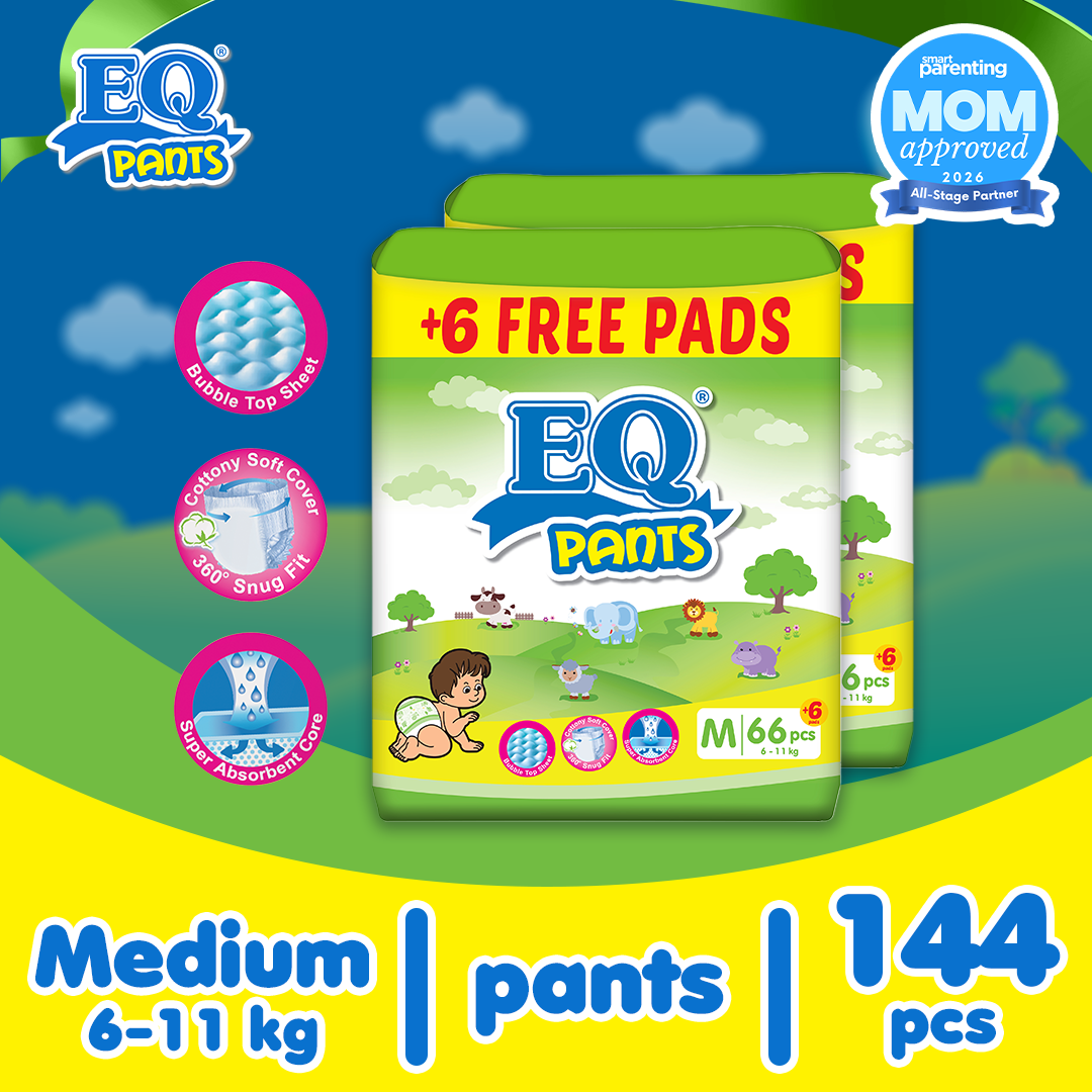 EQ Pants Mega Pack Medium (6-12 packskg) - 66 pcs x 2 packs(132 pcs) - Diaper Pants