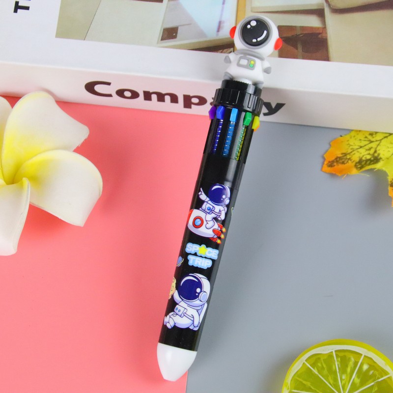 Children Cute Cartoon 10 Colors Ball Pen Multifunctional 10 In 1 Ballpoint Pen Student Supplies