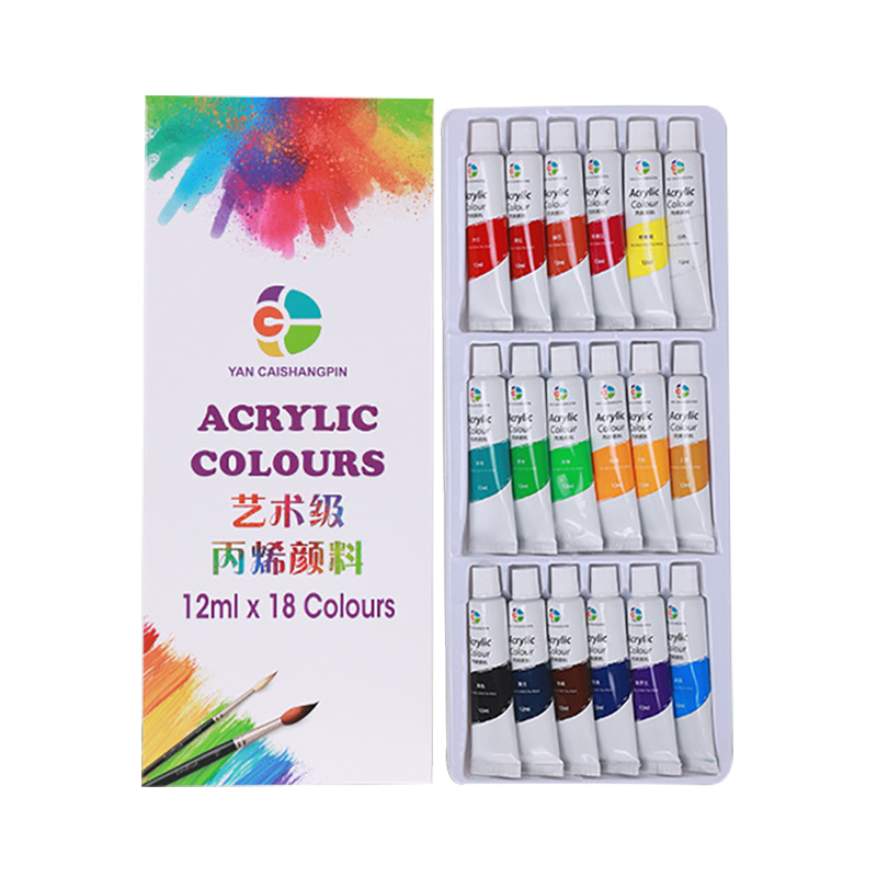 Hami 12ml Acrylic Paint Set 12/18/24/36 Color Professional Artist Pigment Non Toxic Non Fading Art Supplies