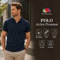 Fruit of the Loom Active Premium Unisex Polo Shirt Plain Casual Wear 240 GSM