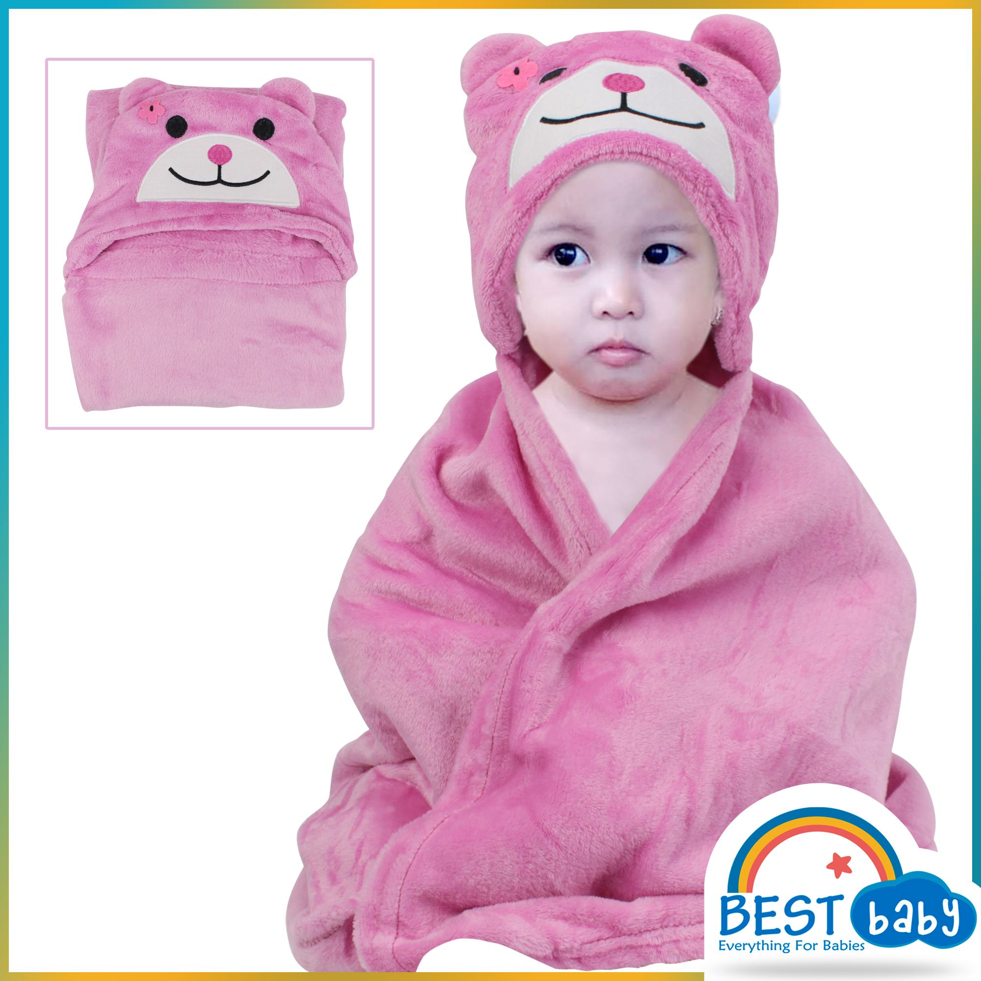 Best Baby BR07 Kid Baby Children Beach Hooded Towel Children Cartoon